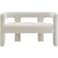 Wooden Twist Effie Entryway Curved Soft Boucle Modern Loveseat Bench - Ivory