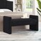 Wooden Twist Soft Hropzy Boucle Upholstered Armrest Entryway Ottoman Bench - Black