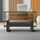 Wooden Twist Soft Hropzy Boucle Upholstered Armrest Entryway Ottoman Bench - Dark Grey