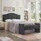 Wooden Twist Soft Hropzy Boucle Upholstered Armrest Entryway Ottoman Bench - Dark Grey