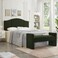 Wooden Twist Soft Hropzy Boucle Upholstered Armrest Entryway Ottoman Bench - Green
