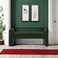 Wooden Twist Soft Hropzy Boucle Upholstered Armrest Entryway Ottoman Bench - Green