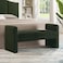 Wooden Twist Soft Hropzy Boucle Upholstered Armrest Entryway Ottoman Bench - Green