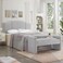 Wooden Twist Soft Hropzy Boucle Upholstered Armrest Entryway Ottoman Bench - Light Grey