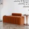 Wooden Twist Veylo Modern Line Design Entryway Bench with Round Back Pillow - Orange