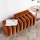 Wooden Twist Veylo Modern Line Design Entryway Bench with Round Back Pillow - Orange