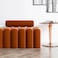 Wooden Twist Veylo Modern Line Design Entryway Bench with Round Back Pillow - Orange