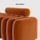 Wooden Twist Veylo Modern Line Design Entryway Bench with Round Back Pillow - Orange