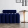 Wooden Twist Veylo Modern Line Design Entryway Bench with Round Back Pillow - Blue