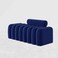 Wooden Twist Veylo Modern Line Design Entryway Bench with Round Back Pillow - Blue