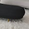 Wooden Twist Borzy Modern Curved Bench with Golden Metal Legs In Soft Fabric - Black
