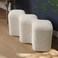Wooden Twist Molecule Entryway Boucle Upholstered Ottoman Bench - White