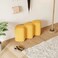 Wooden Twist Molecule Entryway Boucle Upholstered Ottoman Bench - Yellow