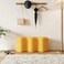 Wooden Twist Molecule Entryway Boucle Upholstered Ottoman Bench - Yellow