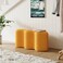 Wooden Twist Molecule Entryway Boucle Upholstered Ottoman Bench - Yellow