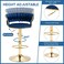 Wooden Twist Modern Cafe Bar Stool Chair With Golden Metal Frame Island Chairs - Blue