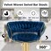 Wooden Twist Modern Cafe Bar Stool Chair With Golden Metal Frame Island Chairs - Blue