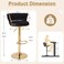 Wooden Twist Modern Cafe Bar Stool Chair With Golden Metal Frame Island Chairs - Black