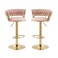 Wooden Twist Modern Cafe Bar Stool Chair With Golden Metal Frame Island Chairs - Black