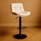 Wooden Twist Lunara 360&deg; Swivel Cafe Bar Stool Chair Adjustable Counter Height with Backrest - Beige