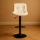 Wooden Twist Lunara 360&deg; Swivel Cafe Bar Stool Chair Adjustable Counter Height with Backrest - Beige