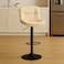 Wooden Twist Lunara 360&deg; Swivel Cafe Bar Stool Chair Adjustable Counter Height with Backrest - Beige