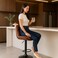 Wooden Twist Lunara 360&deg; Swivel Cafe Bar Stool Chair Adjustable Counter Height with Backrest - Brown