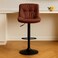 Wooden Twist Lunara 360&deg; Swivel Cafe Bar Stool Chair Adjustable Counter Height with Backrest - Brown