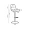Wooden Twist Lunara 360&deg; Swivel Cafe Bar Stool Chair Adjustable Counter Height with Backrest - Brown