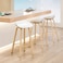Wooden Twist Opava Design Bar Stool with Bamboo Seat Stylish and Eco-Friendly Cafe, Studio, and Home Bar Stool - White