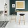 Wooden Twist Opava Design Bar Stool with Bamboo Seat Stylish and Eco-Friendly Cafe, Studio, and Home Bar Stool - Black