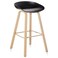 Wooden Twist Opava Design Bar Stool with Bamboo Seat Stylish and Eco-Friendly Cafe, Studio, and Home Bar Stool - Black
