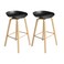 Wooden Twist Opava Design Bar Stool with Bamboo Seat Stylish and Eco-Friendly Cafe, Studio, and Home Bar Stool - Black