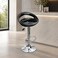 Wooden Twist Modern Adjustable Height Bar Stool with Glossy Polypropylene Crescent Seat &amp; Chrome Base - Black