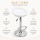Wooden Twist Modern Adjustable Height Bar Stool with Glossy Polypropylene Crescent Seat &amp; Chrome Base - White