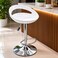 Wooden Twist Modern Adjustable Height Bar Stool with Glossy Polypropylene Crescent Seat &amp; Chrome Base - White