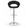 Wooden Twist Luxury Adjustable Height Bar Stool with Curved Wraparound PU Leather Backrest &amp; Chrome Base - Black