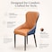 Wooden Twist Dual-Tone Diamond Quilted PU Leather Dining Chair with Ergonomic Curved Backrest - Tan &amp; Blue