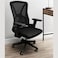 Wooden Twist Ergolux Mesh Office Chair Adjustable Swivel Rotates 360 Degrees for Home, Gaming, Workstations - Black