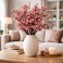 Luxury Artificial Blush Pink Cherry Blossom Stem - 52cm Elegant Home Decor Flower, 1 Bunch