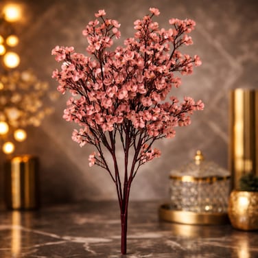 Luxury Artificial Blush Pink Cherry Blossom Stem - 52cm Elegant Home Decor Flower, 1 Bunch