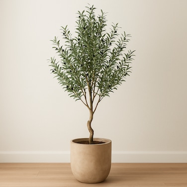 180cm Luxury Artificial Olive Plant with Natural Textured Trunk - Premium Indoor Decor