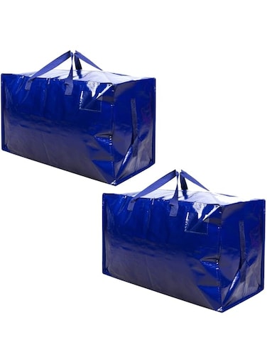 VENO 2 Pack Heavy Duty Oversized Storage Bag for Moving, College Dorm, Traveling, Camping, Christmas Decorations, Packing Supplies, Organizer Tote, Reusable and Sustainable (Blue, 2 Pack)