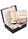 RKINC Jewelry Organizer,Leather Jewelry Box with Lock,Portable Jewelry Box Storage Box,Multifunctional Box for Storing Jewelry Rings, Earrings, Bracelets, Necklaces and Watch (Black)