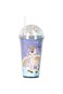 BPA-free unicorn water bottle with 3D lid, straw, and bubbles. Fun double wall cup for all ages!