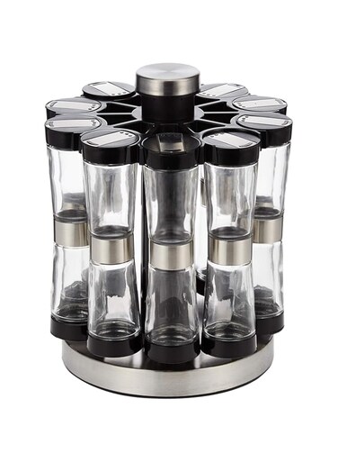 Neoflam Gsr2520 Spice Set 20 With Rotating Stand, Black