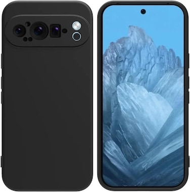 Muzz Case for Google Pixel 9 Pro Case Cover Black Slim Fit for Soft TPU Back Cover Flexible Silicone Cover Matte Case for Google Pixel 9 Pro 5G 2024 Black