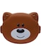 Twisoo Bear Design Bento Lunch Box for Kids, 500ml, Leakproof &amp; Spillproof, BPA-Free Food Grade PP with Clip Lock, 2 Compartments, Includes Spoon, (Brown)