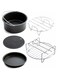 SKEIDO 5pcs/Set Air Fryer Accessories Kit Pizza Pan Cake Barrel Metal Holder Cooking Tools Suitable for Making French Fries A Pizza or Pancakes