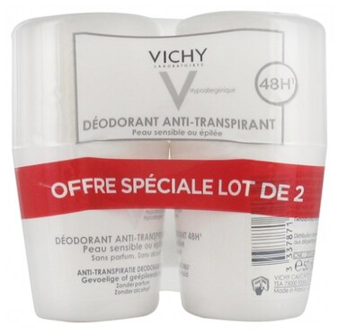 48H Anti-Perspirant Deodorant Sensitive or Waxed Skins Roll-on 2 x 50ml